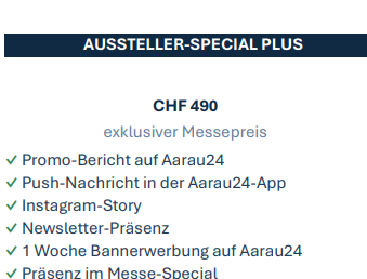 AUSSTELLER-SPECIAL PLUS GewerbeART Küttigen